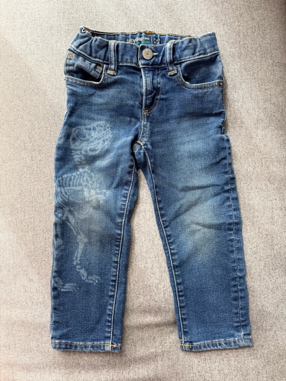 Baby GAP Toddler Dark Blue Denim Jeans with Skeleton Print